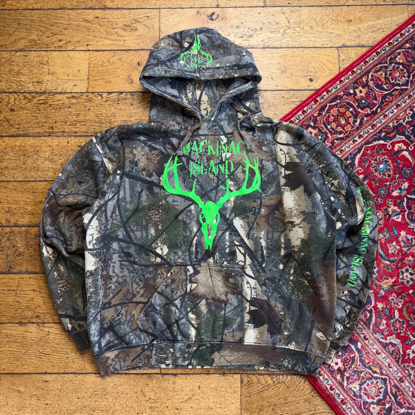 Vintage Realtree Camo Green Hoodie Sweatshirt - XL