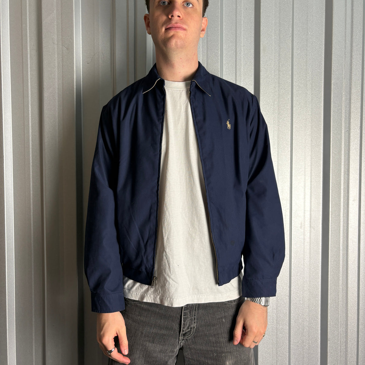 Vintage Ralph Lauren Navy Harrington Jacket - S