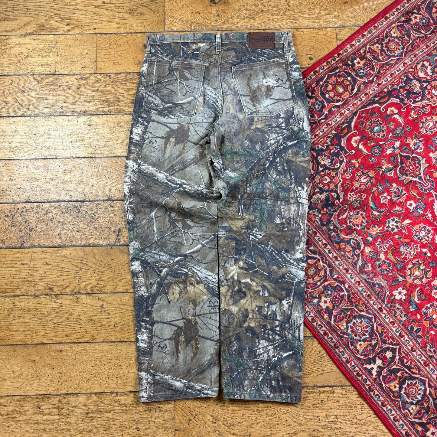 Vintage Wrangler Real Tree Camo Green Hunting Workwear Trousers - 32