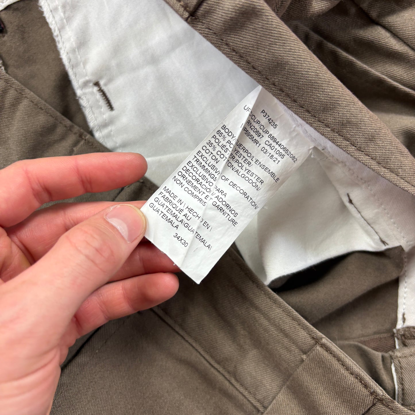 Vintage Dickies 874 Khaki Brown Cargo Baggy Skate Trousers - 36