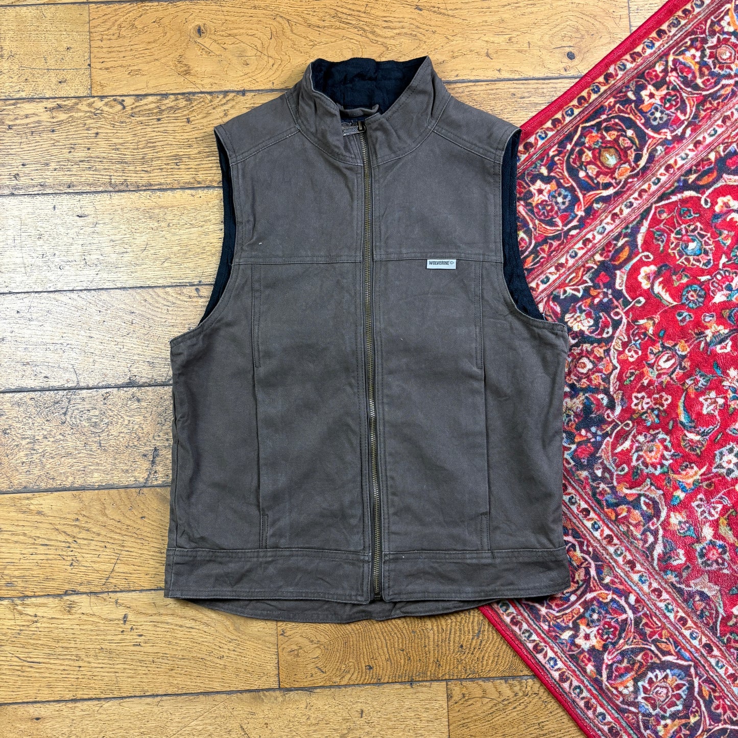 Vintage Brown Gilet Vest Workwear Carhartt Style Jacket - S