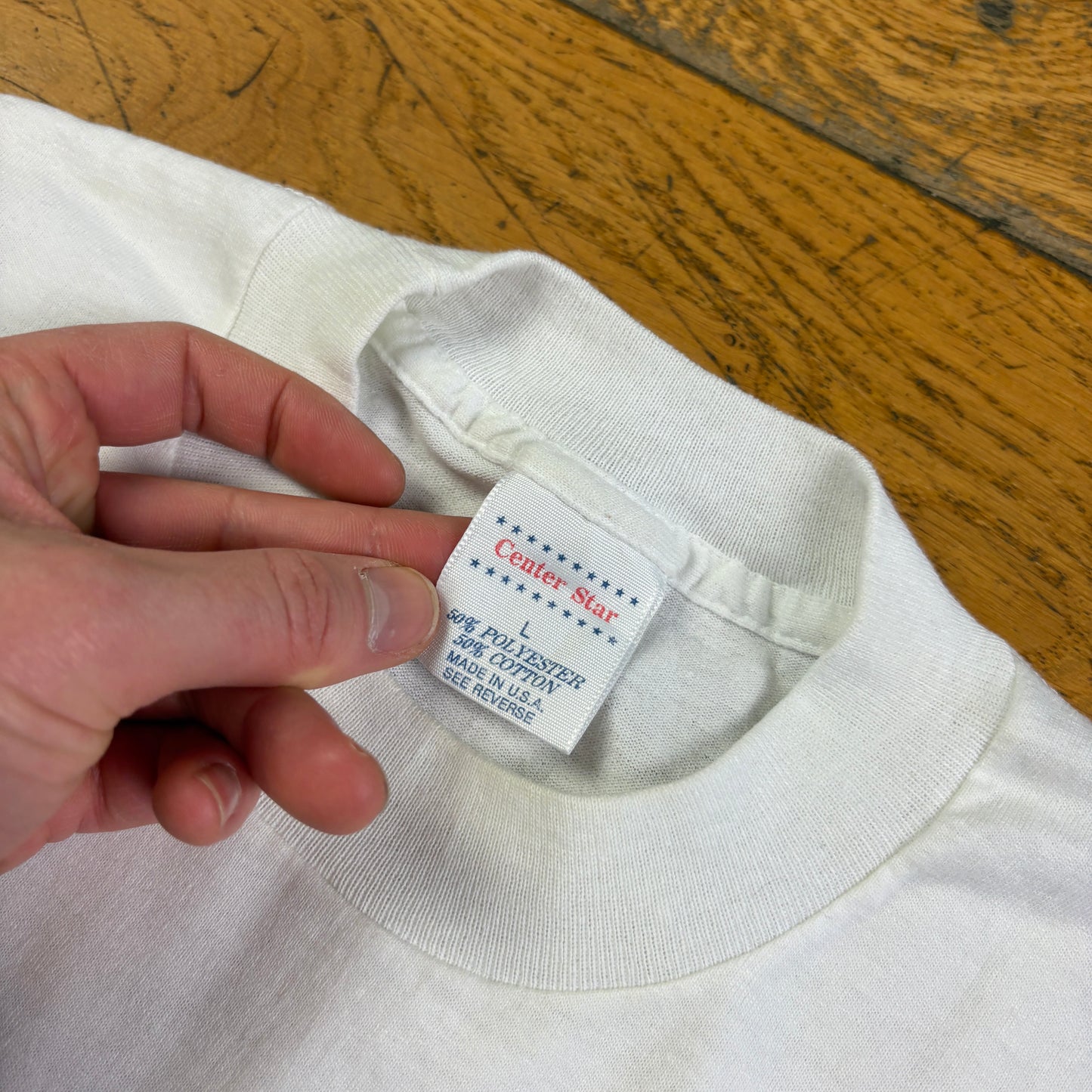 Vintage 90s Funny White Single Stitch Graphic T-Shirt - S