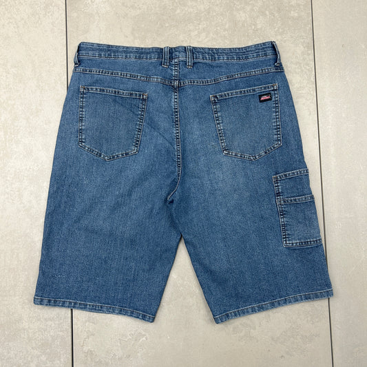 Vintage Dickies Workwear Carpenter Blue Baggy Shorts - 38