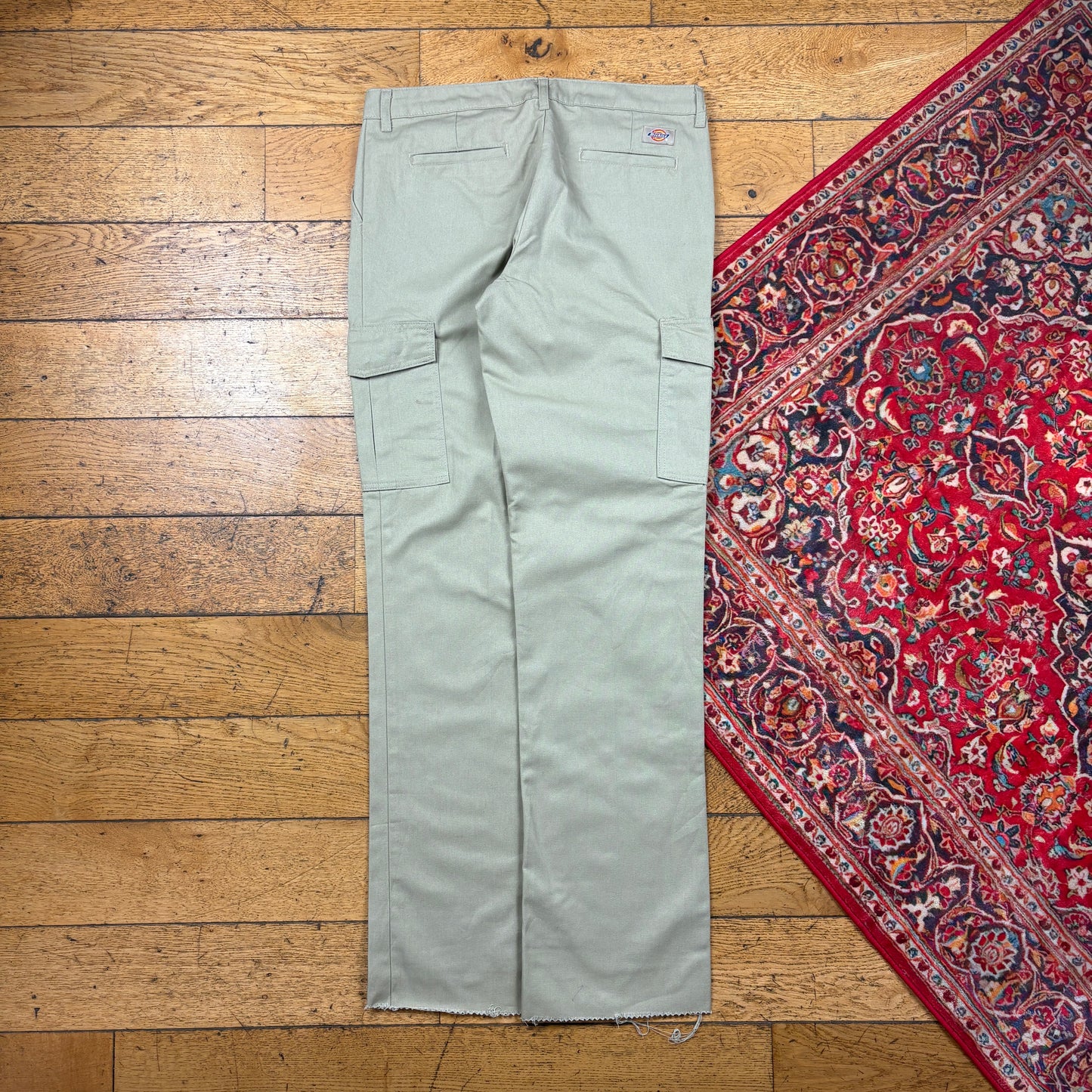 Vintage Dickies 874 Cream Cargo Skate Chino Trousers - 34