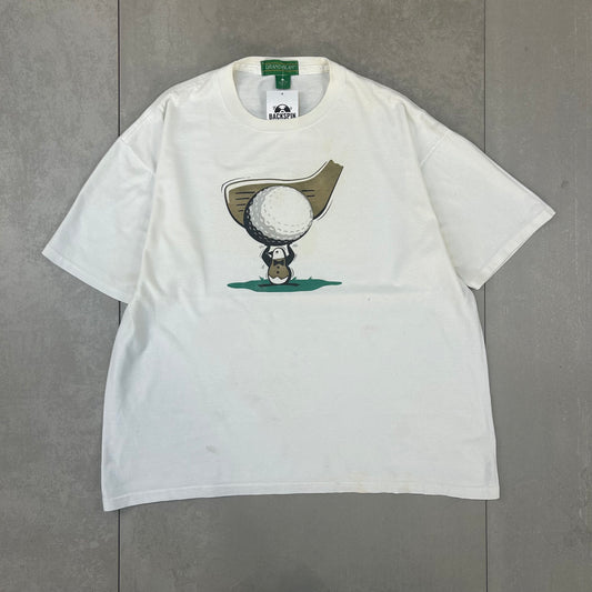 Vintage Single Stitch Golf Penguin Boxy White T-Shirt - XL