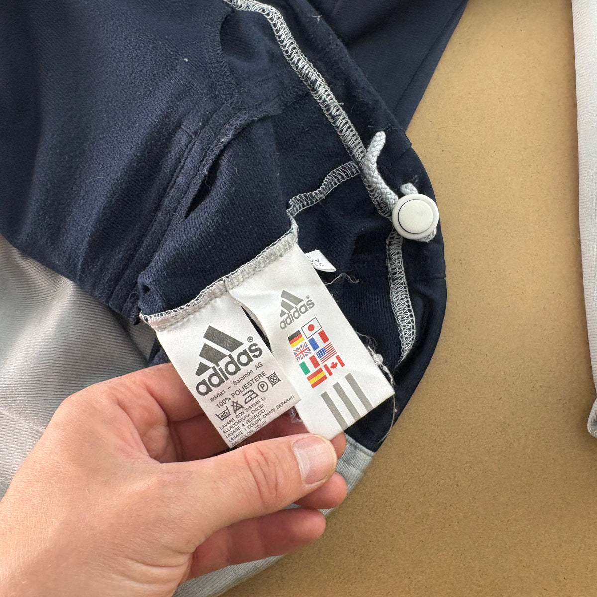 Vintage Adidas Grey Silver 00s Y2K Tracksuit Track Jacket - M