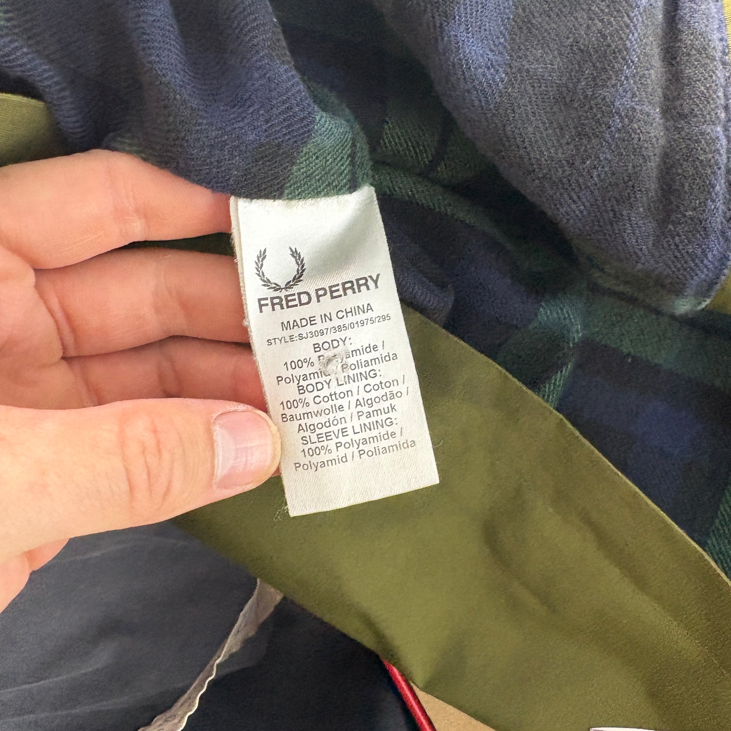 Vintage Fred Perry Green Parka Jacket Coat - L