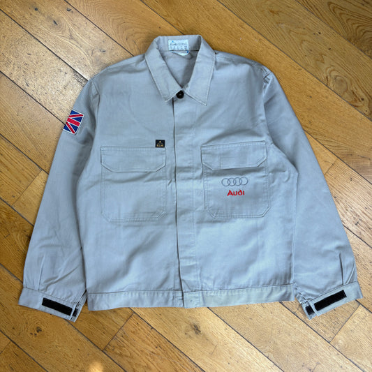 Vintage Audi Workwear Grey Detroit Cropped Harrington Jacket - M