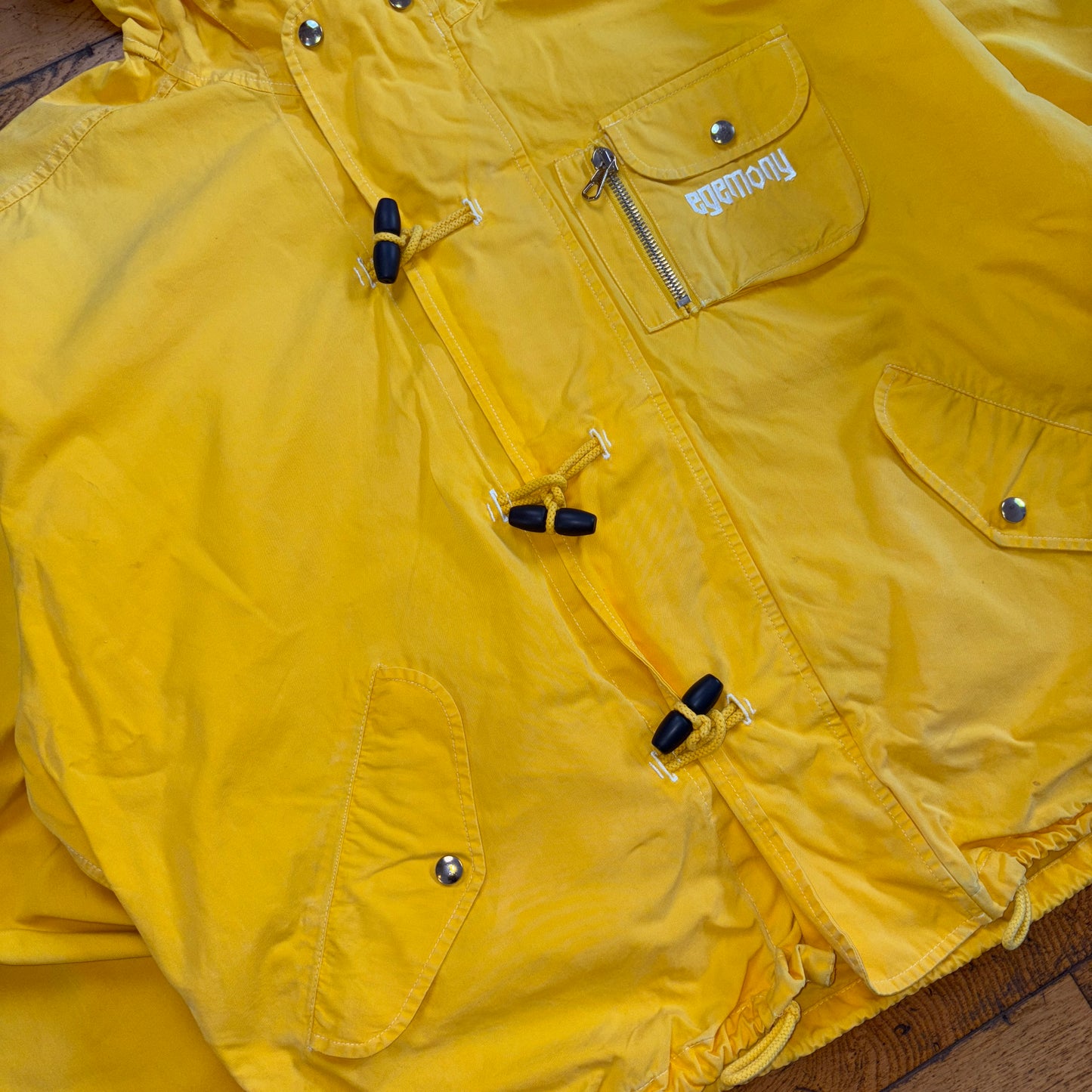 Vintage 90s Egemony Yellow Fireman Clasp Sailing Boxy Workwear Jacket - XL
