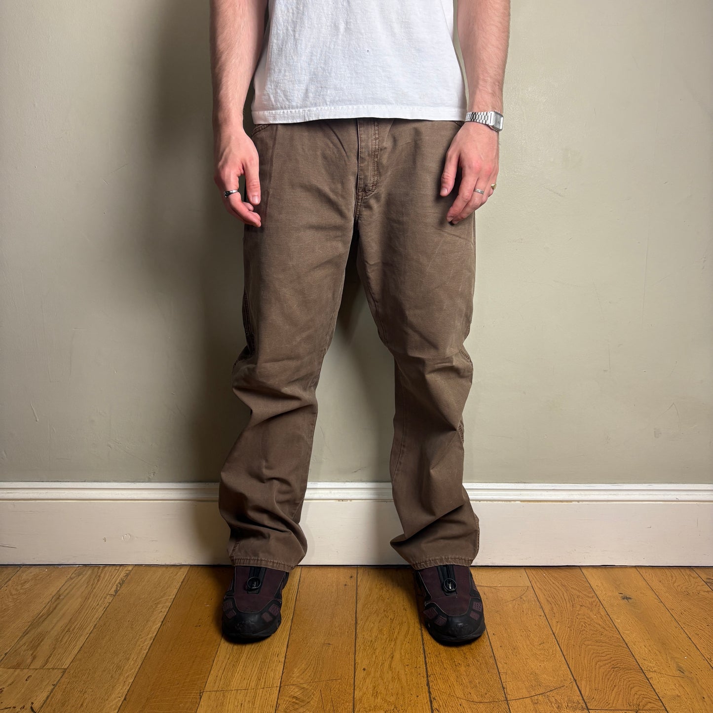 Vintage Dickies Brown Workwear Carpenter Baggy Trousers - 36R