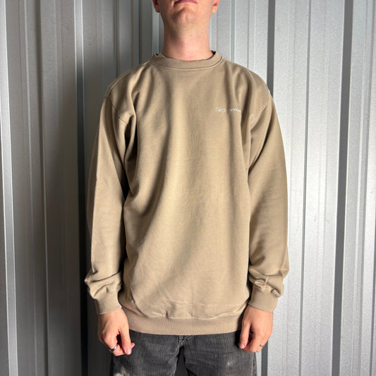 Vintage Reebok Brown Cream Y2K 00s Embroidered Sweatshirt - XL