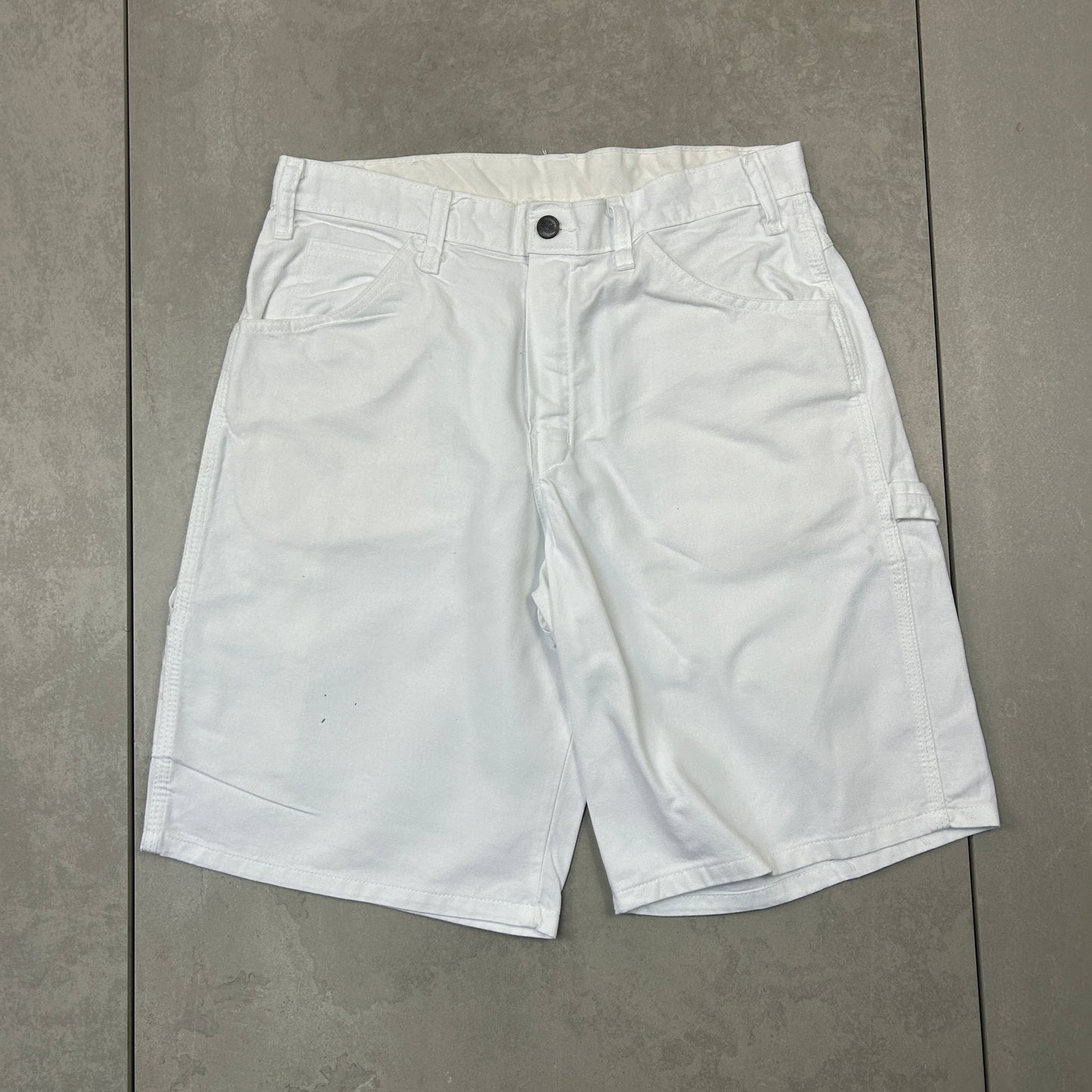 Vintage Dickies Workwear Carpenter White Baggy Shorts - 32