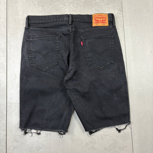 Vintage Levis 511 Black Denim Shorts - 36