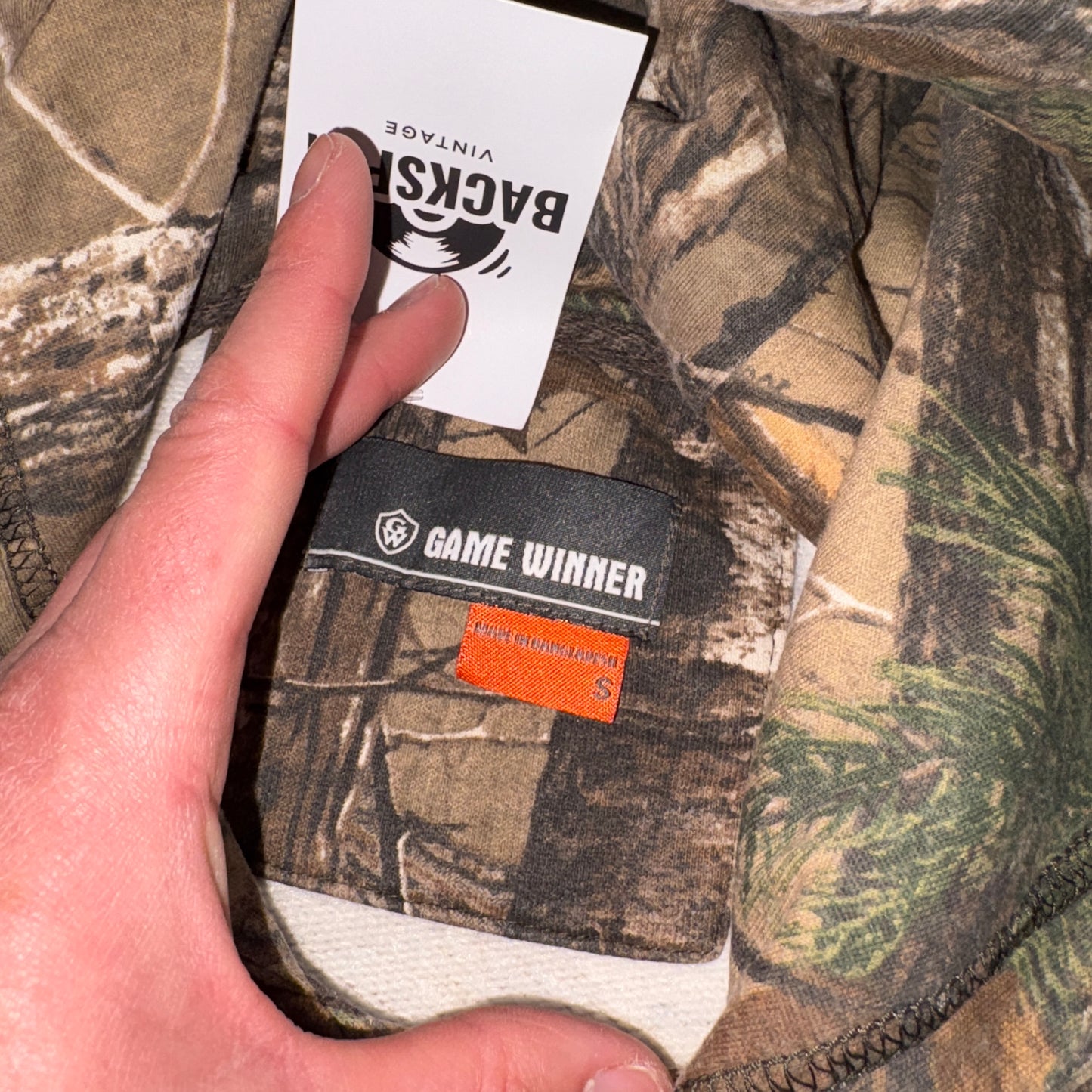 Vintage Realtree Camo Green Hoodie Sweatshirt - S