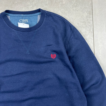 Vintage Chaps Ralph Lauren Embroidered Navy Sweatshirt - M