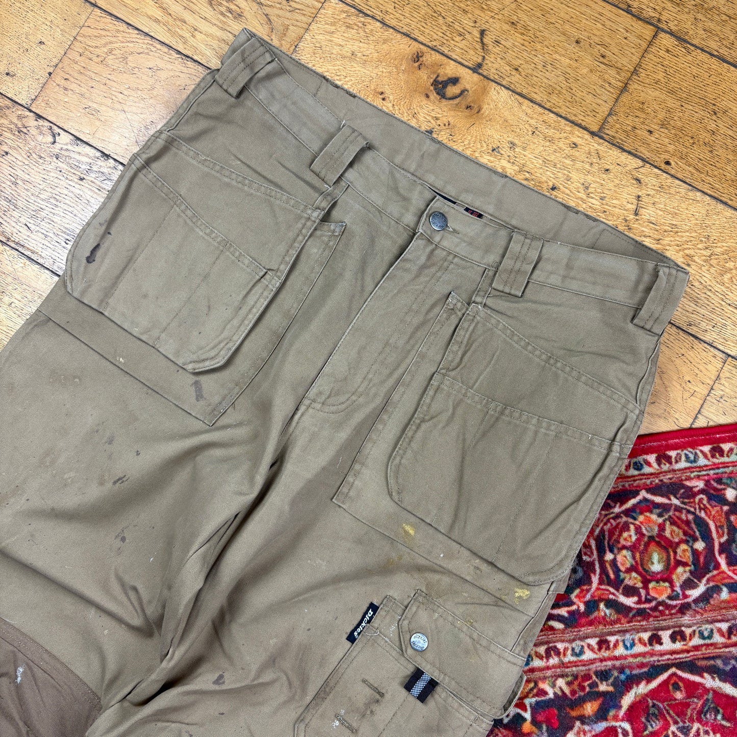 Vintage Dickies Brown Workwear Carpenter Baggy Trousers - 38