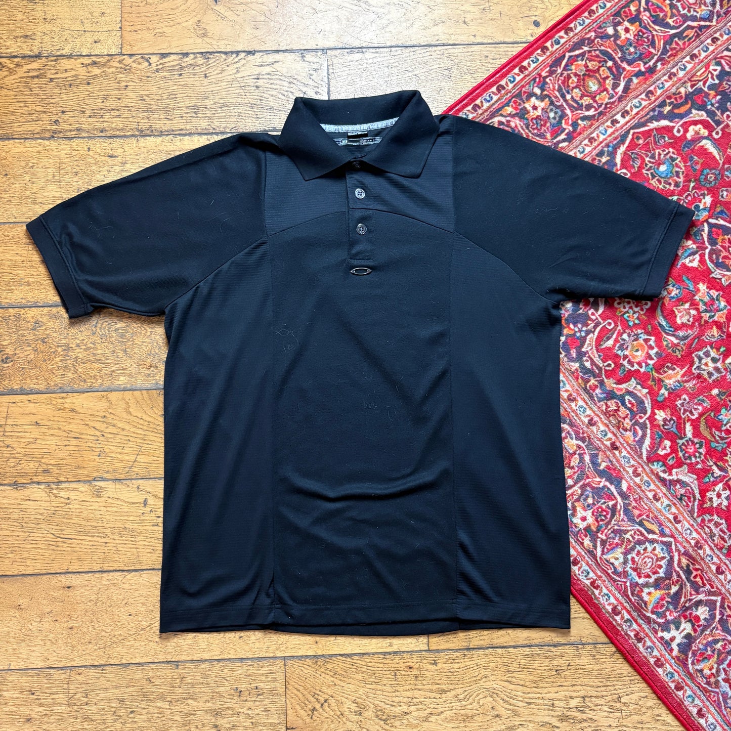 Vintage Oakley Black Polo Shirt - M