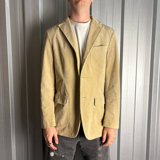 Vintage Ralph Lauren Cream Corduroy Suit Blazer Jacket - M
