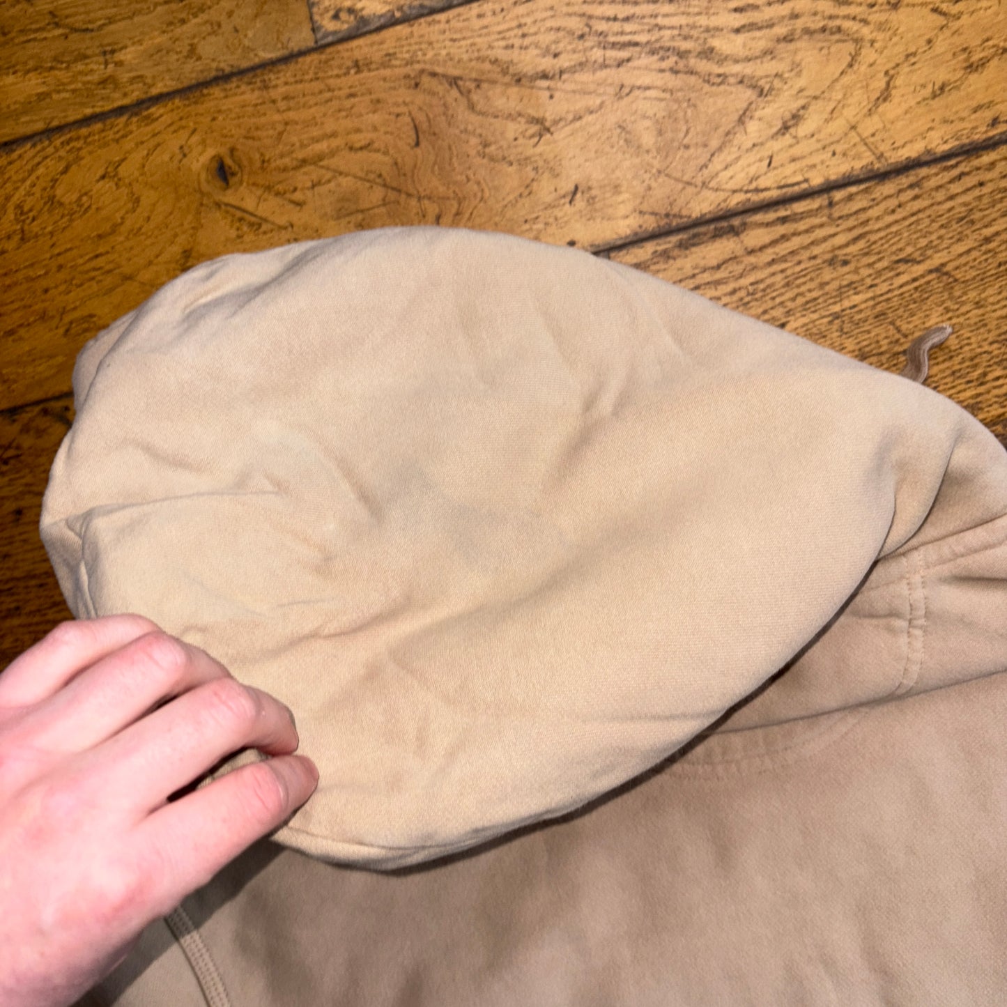 Vintage Stussy Brown Cream Embroidered Hoodie Sweatshirt - L