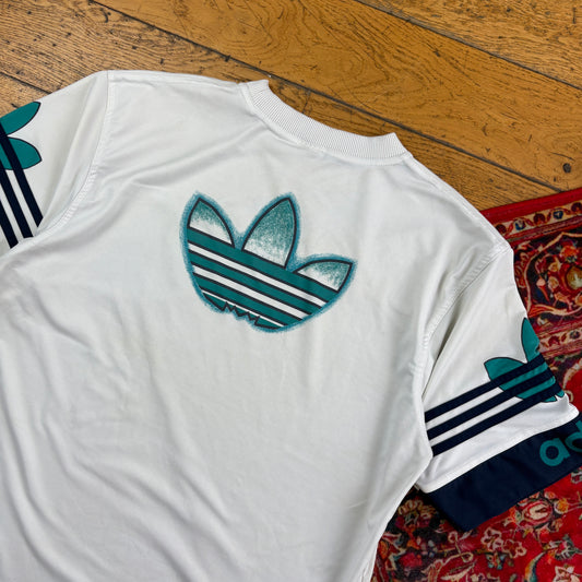 Vintage Adidas White Graphic T-Shirt - M