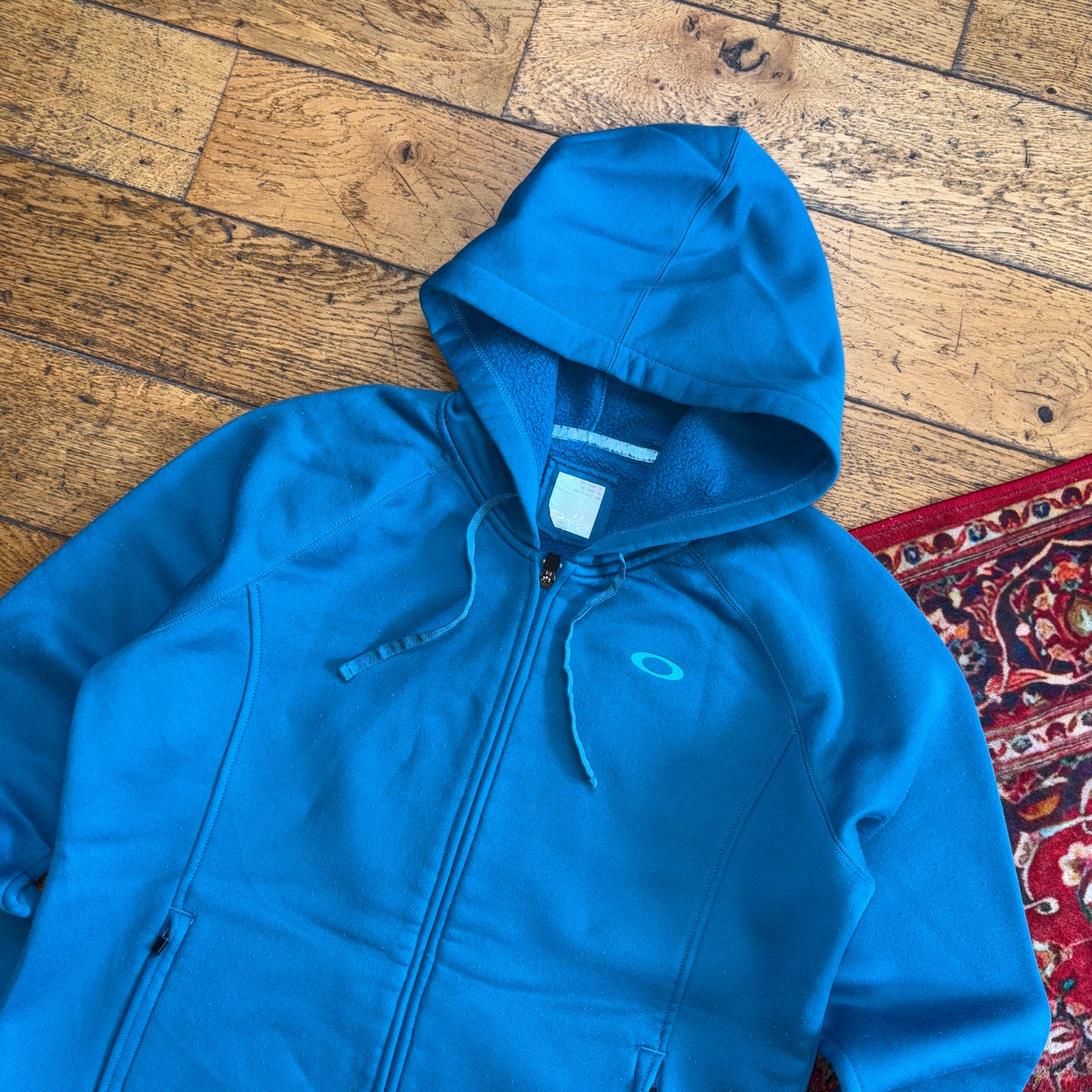 Vintage Oakley Blue Womens Sports Zip Hoodie Sweatshirt - XL