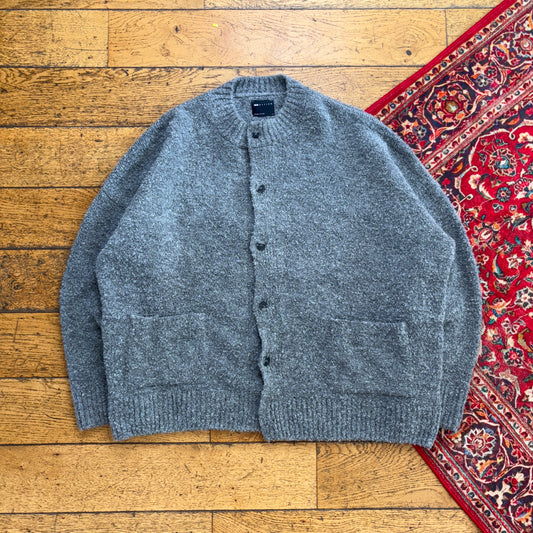 ASOS Design Grey Cardigan Boxy Chunky Knit Jumper - L
