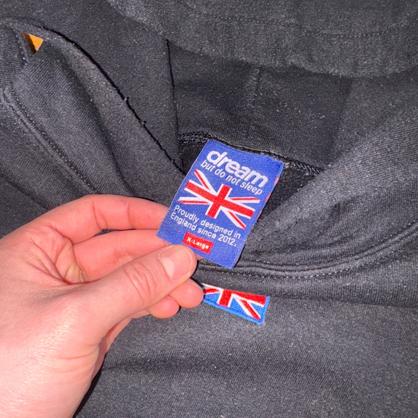 Vintage Dream Sport Black Hoodie Embroidered Sweatshirt - XL