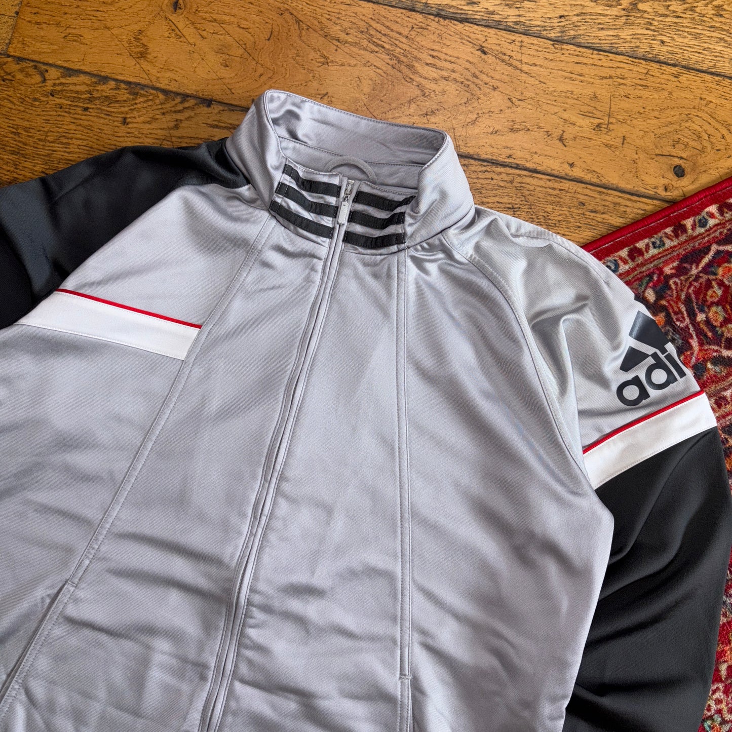 Vintage Adidas Silver Grey Tracksuit Track Shell Windbreaker Jacket - L