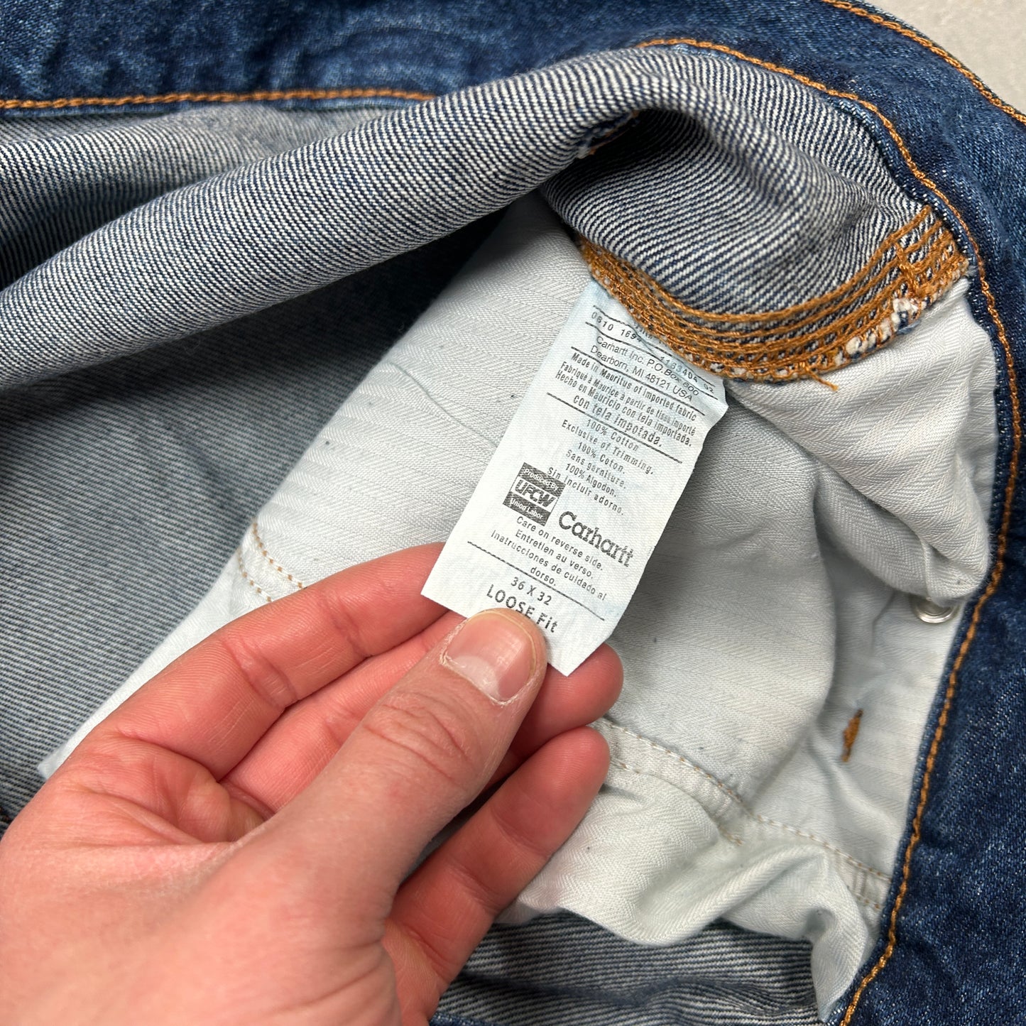 New Carhartt Double Knee Carpenter Baggy Blue Jeans - 38