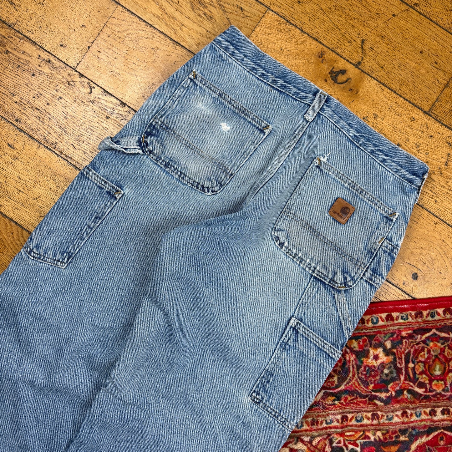 Vintage Carhartt Blue Workwear Carpenter Baggy Jeans - 30