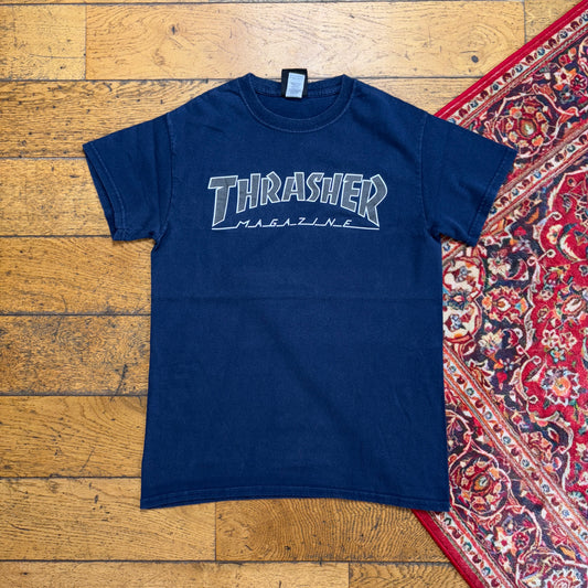 Vintage Thrasher Navy Skate Graphic Womens T-Shirt - S