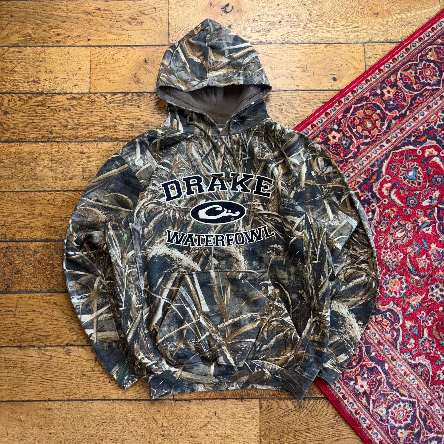 Vintage Realtree Camo Green Embroidered Hoodie Sweatshirt - M