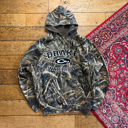 Vintage Realtree Camo Green Embroidered Hoodie Sweatshirt - M
