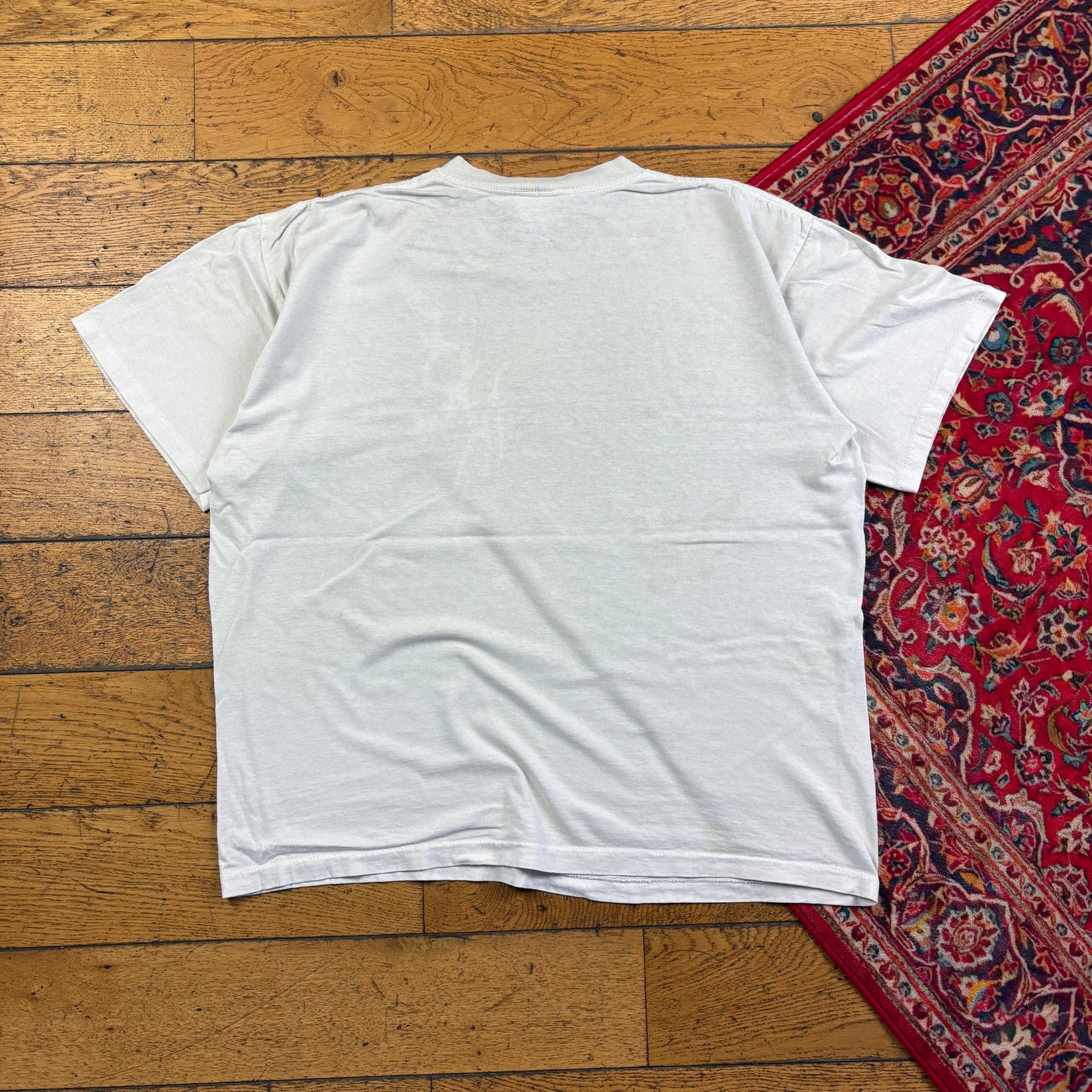 Vintage 90s Funny White Single Stitch Graphic T-Shirt - XL