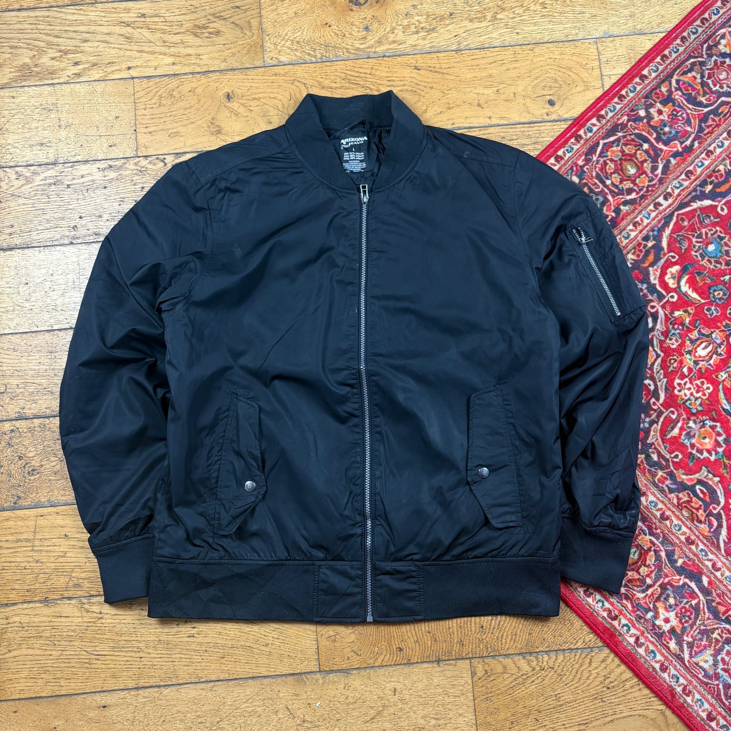 Vintage Black MA-1 Bomber Jacket - L