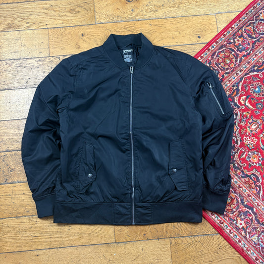 Vintage Black MA-1 Bomber Jacket - L