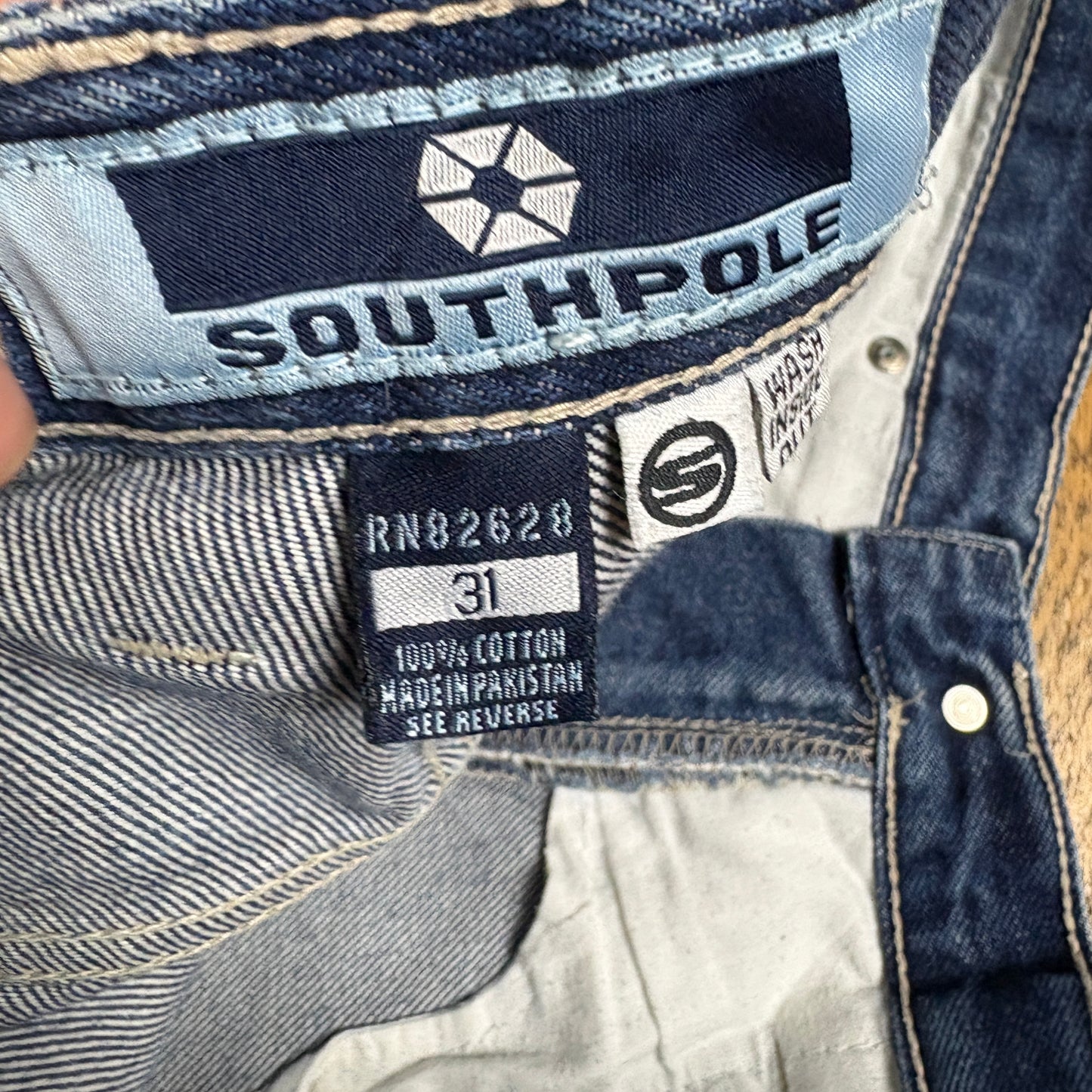 Vintage Southpole Blue Y2K Embroidered Hip Hop Baggy Shorts Jorts - 34
