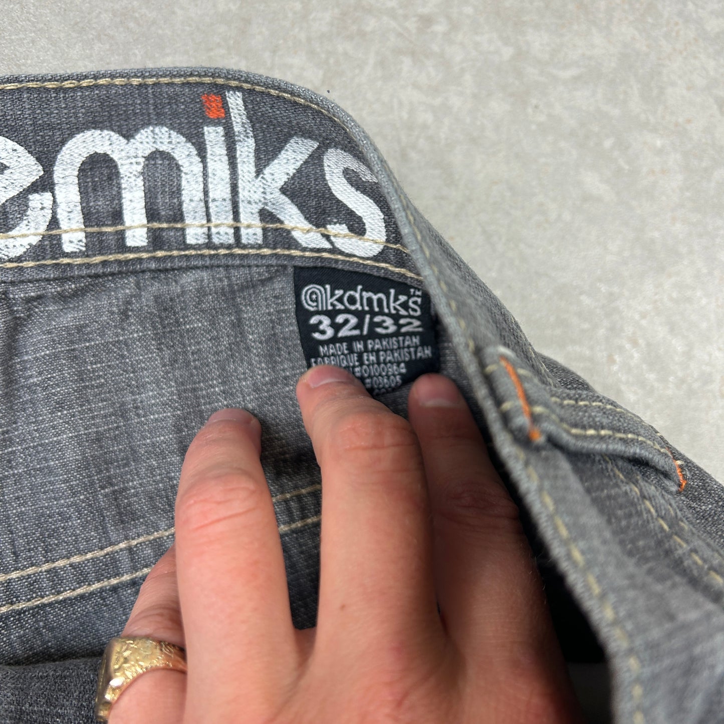 Vintage Akademiks Embroidered Hip Hop Baggy Grey Jeans - 32