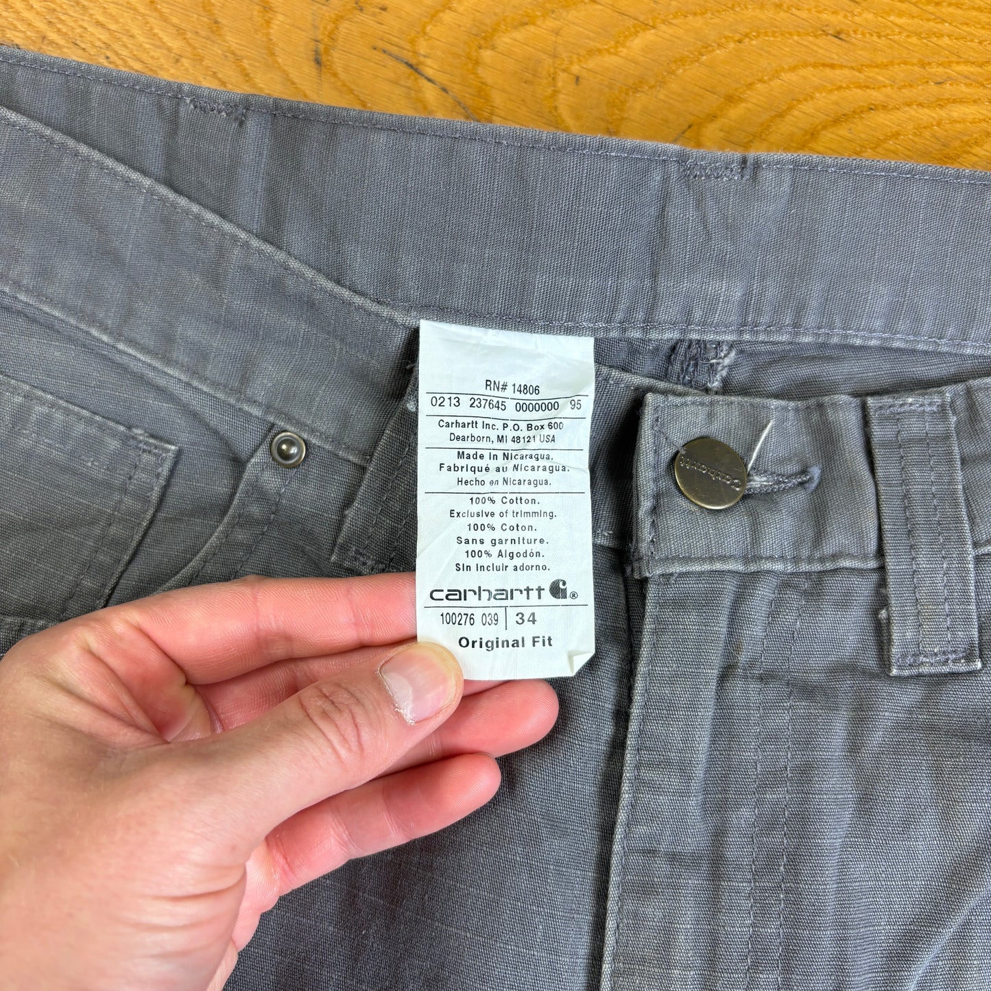 Vintage Carhartt Grey Workwear Baggy Carpenter Shorts - 34