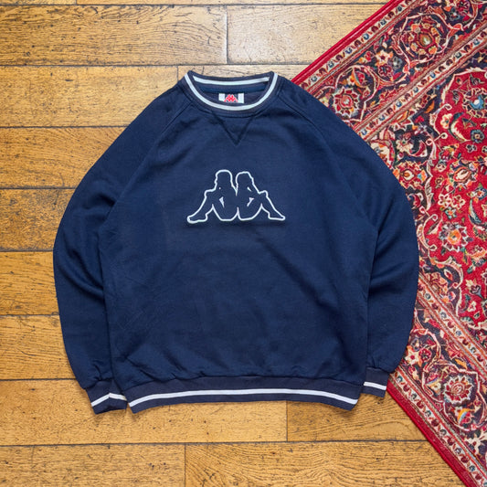 Vintage Navy Kappa Embroidered Sweatshirt - M