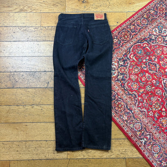 Vintage Levis 517 Slim Bootcut Black Denim Jeans - 29