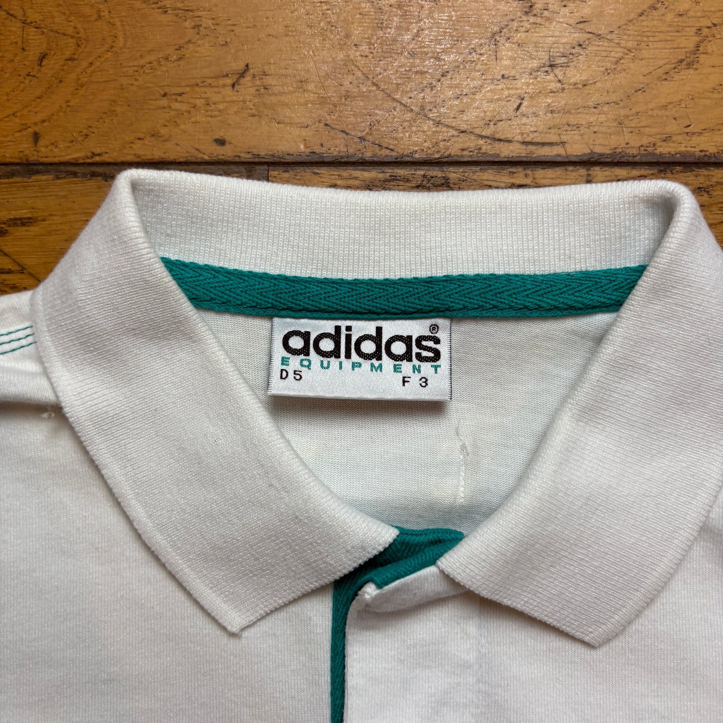 Vintage Adidas Equipment White Polo Shirt - M
