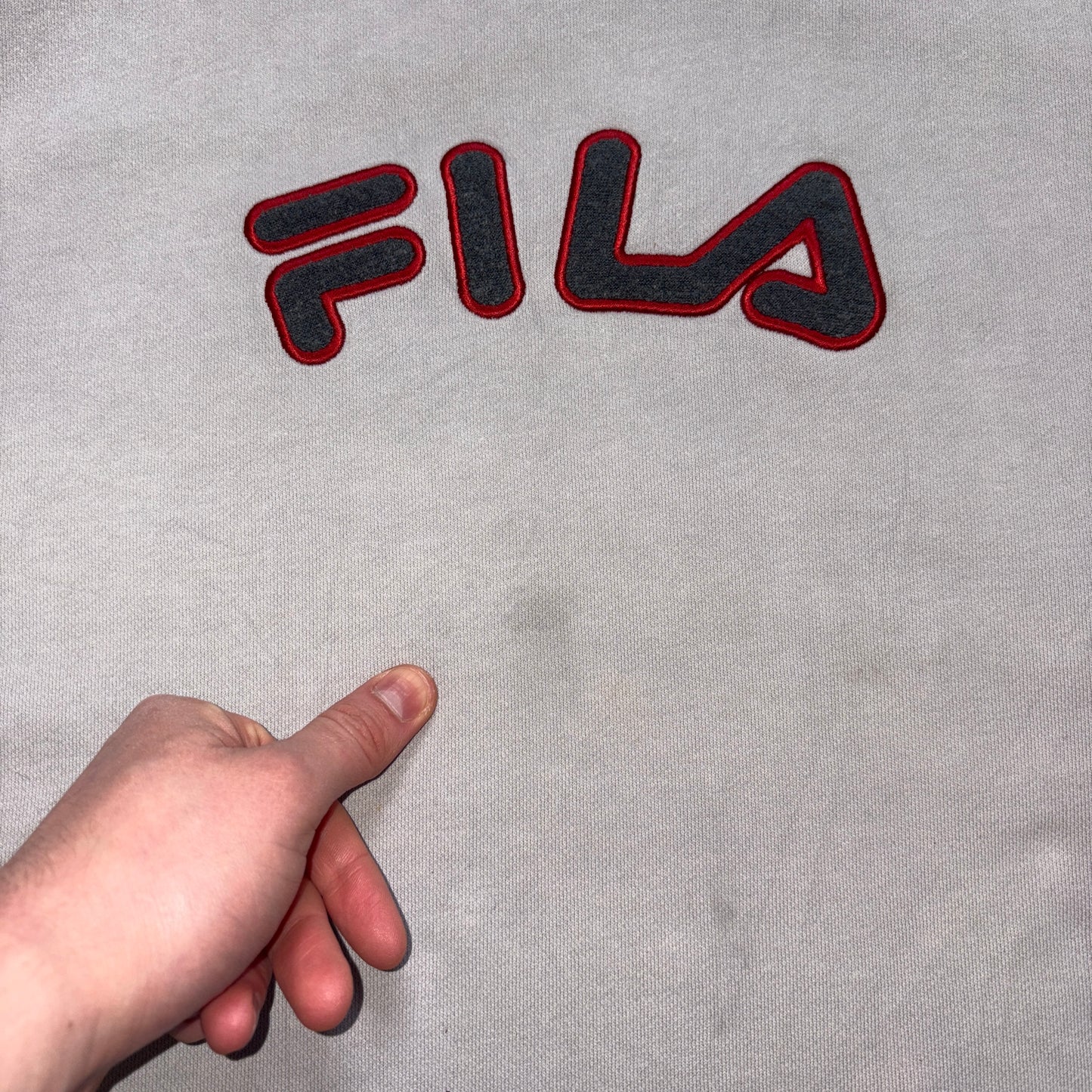 Vintage Fila Light Blue Embroidered Sweatshirt - XL
