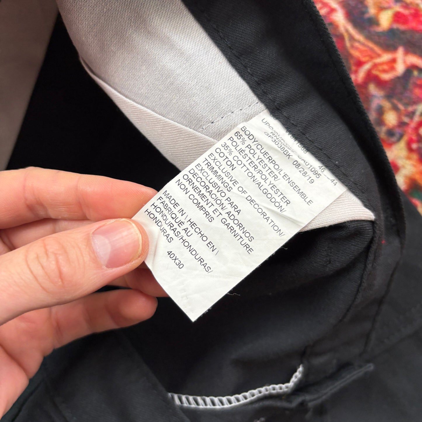 Vintage Dickies 874 Skate Black Cargo Baggy Chino Trousers - 40