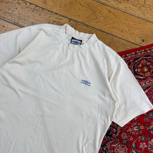 Vintage Umbro Embroidered Cream T-Shirt - L