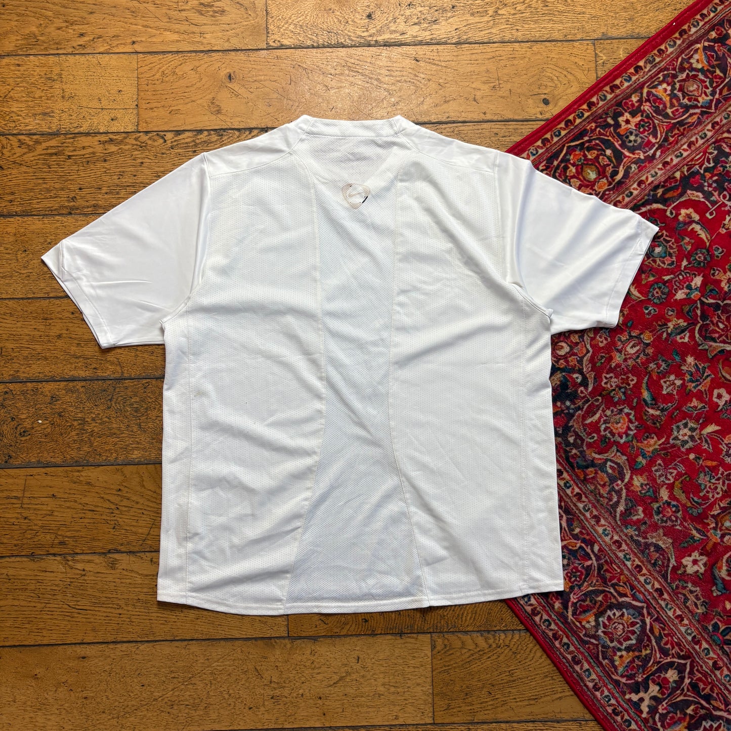 Vintage Nike T90 White Blue Sports Graphic T-Shirt - L