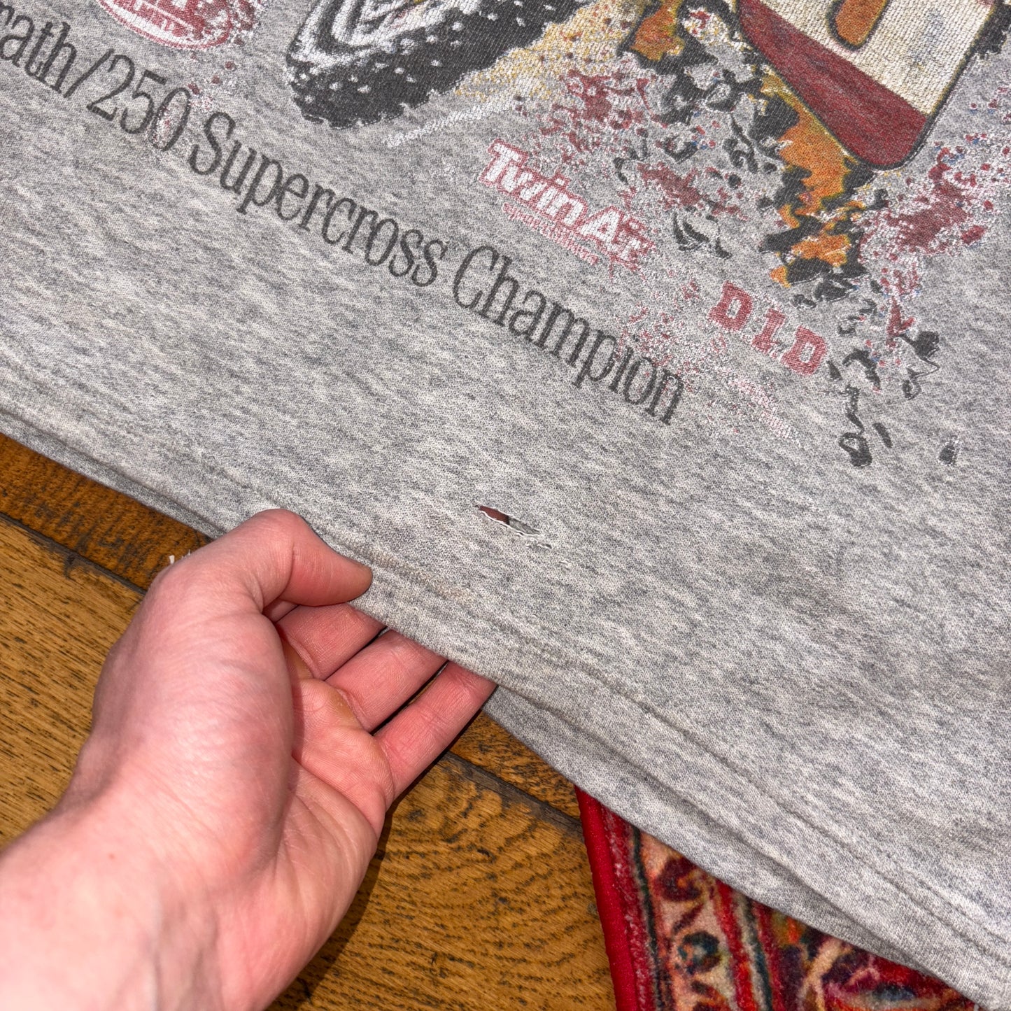 Vintage 90s Supercross Motorbike Grey Graphic Sweatshirt - XL
