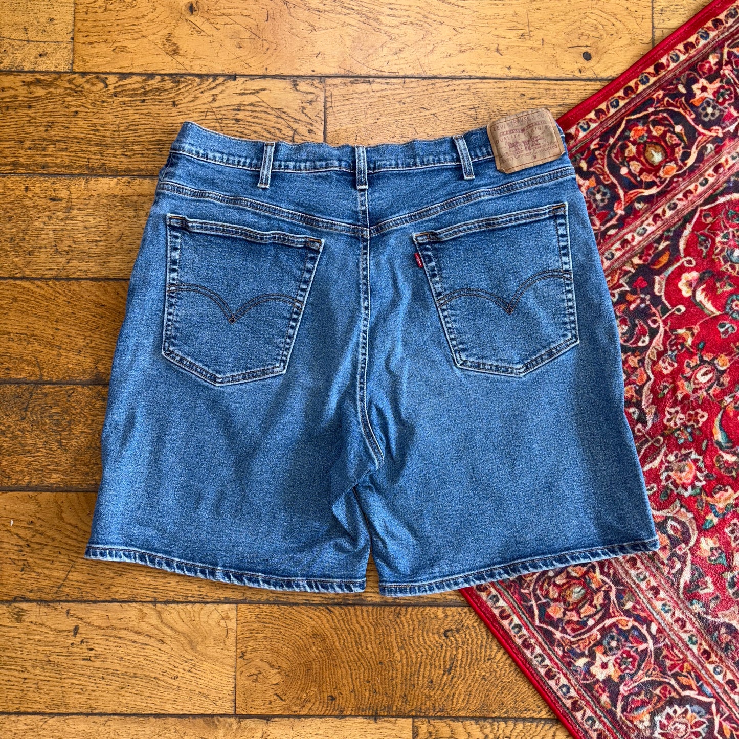 Vintage Levis Blue Baggy Denim Shorts - 36