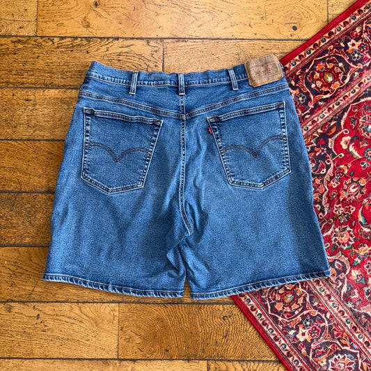 Vintage Levis Blue Baggy Denim Shorts - 36