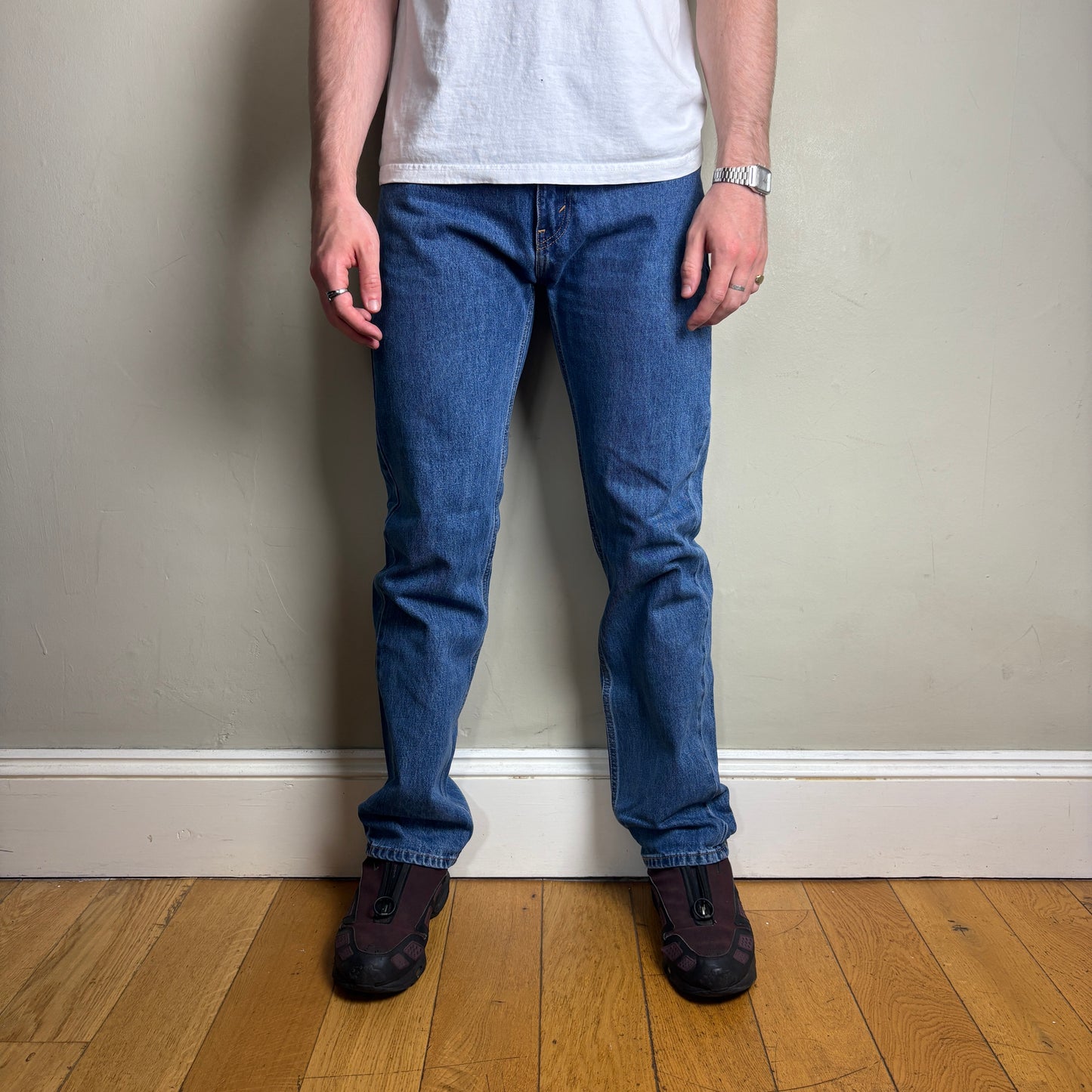Vintage Levis 505 Straight Blue Denim Jeans - 33L